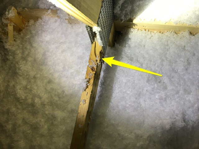 Attic Inspection with cracked truss member in Alpharetta, GA