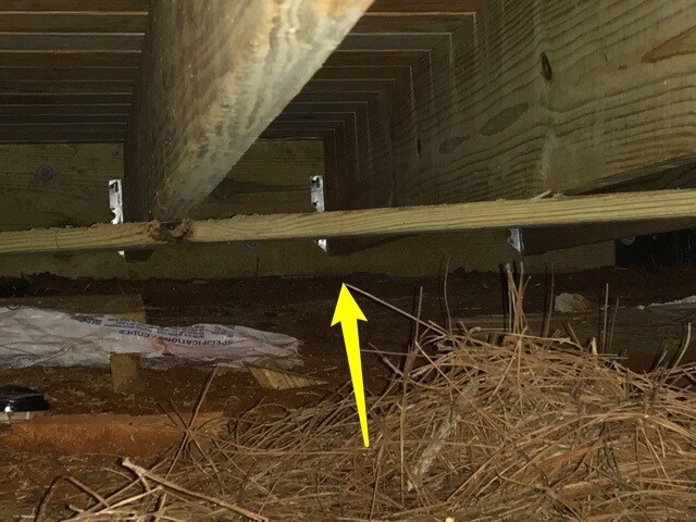 Home Inspection of an Alpharetta House with Deck Ledger board joist issue