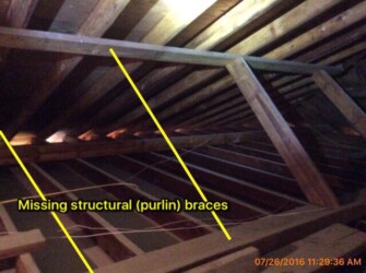 missing structural (purlin) braces
